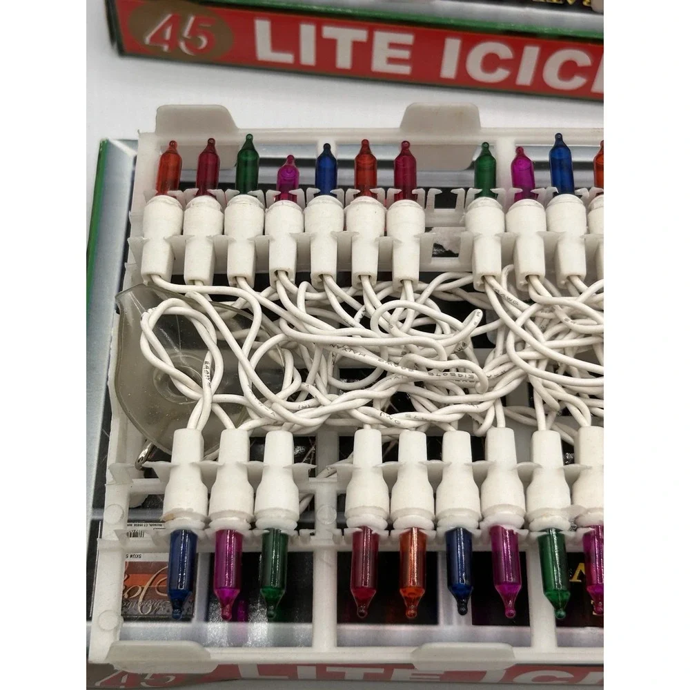 Vintage Holiday Lite 45‎ Lite Icicles Multicolored Lights Lot Of 2